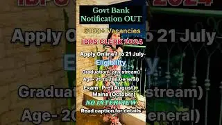 IBPS CLERK NOTIFICATION OUT | 6125 Vacancies | #ibpsclerk #bank #karishmasinghbanker