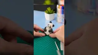 Making a Cute Panda with Model Magic 🐼 #shorts #claycrafts #crayola