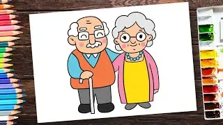 How to draw Cute Grandparents | Grandpaa and Grandmaa drawing