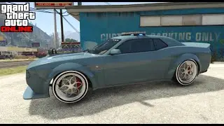 Bravado Police Gauntlet Interceptor on pure white Benny wheels (GTAV) (PS5)