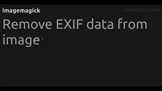 Remove EXIF data from image