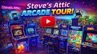 Steve's attic arcade #Arcade1up #retrogaming #gameroom 