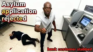 Migrant stabbed bank customer to death after his asylum application was rejected