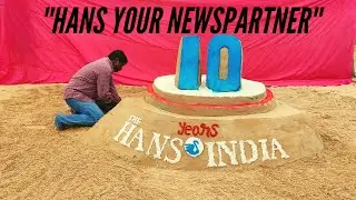 Sand Artist Sanath Kumar Thanked  The Hans India On the 10 Anniversary  of the Hans Newspaper