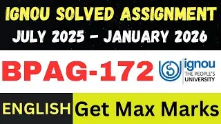 BPAG-172 Solved Assignment 2025-26 | July 2025 – Jan 2026 | IGNOU English Medium