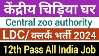 Central zoo authority vacancy 2024 | LDC vacancy | केंद्रीय चिड़ियाघर क्लर्क भर्ती |