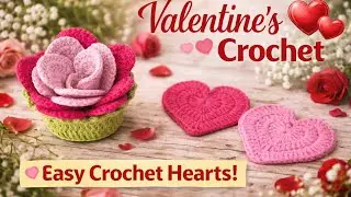 Easy Crochet Heart Coasters | Valentine&rsquo;s Day Crochet Tutorial l