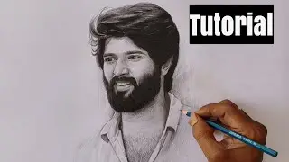 Vijay Deverakonda Pencil Drawing Tutorial Video | Live Art Chennai