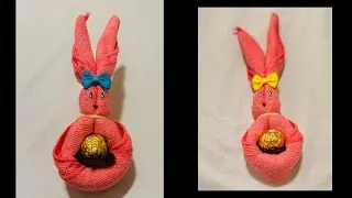 Easter Bunny Napkin Fold Tutorial | Towel Bunny Craft | Easy Easter Table Decor Idea