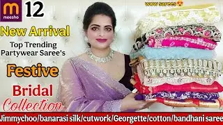 🥰Meesho Saree haul🥰Meesho jimmychoo/Handwork/chiffon/Net Saree Haul 🥰Partywear collection #sareehaul
