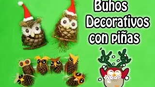 Buhos decorativos con piñas - DIY Owl / Colaboración♥
