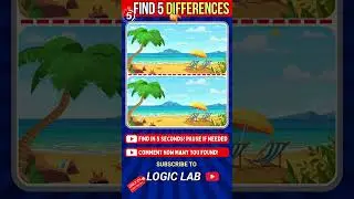 Only 1% Can Spot All 5 Differences! 🌴 Can You Beat the Clock? #shorts