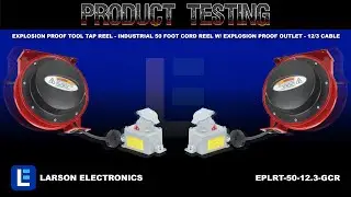 Explosion Proof Tool Tap Reel - Industrial 50 Foot Cord Reel w/ Explosion Proof Outlet - 12/3 Cable