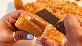 CUTTING ROMA LAUNDRY BAR SOAP IN PIECES 🤎