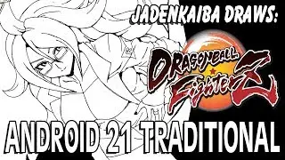 Jadenkaiba Draws Android 21 Traditional Speedlines