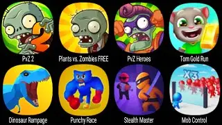 PvZ 2, Plants vs Zombies, PvZ Heroes, Tom Gold Run, Dinosaur Rampage, Punchy Race, Stealth Master ..