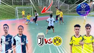 UEFA CHAMPIONS LEAGUE JOGO 5 vs 5 JUVENTUS x BORUSSIA DORTMUND DESAFIOS DE FUTEBOL #04 ‹ Rikinho ›
