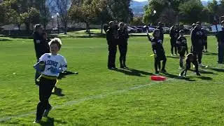 LIONS GO TO THE BAG OF TRICKS AND NICHOLAS SCORES THE TOUCHDOWN.