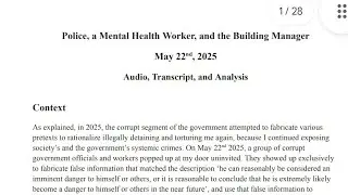 Police, a Mental Health Worker, and the Building Manager - May 22nd, 2025 - Transcript and Analysis