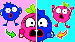 We Swapped Lives?! 💖🔵 Color Challenge & Funny Dress-Up | Kids Cartoons & Songs