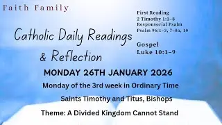 Today&rsquo;s Catholic Mass Readings and Gospel Reflection &ndash; Monday, January 26, 2026