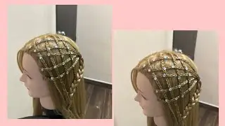 Peinado de trenza con perlas 2024 🎀