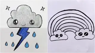 Ultimate Rainbow & Thunder Cloud Drawing Tutorial for Kids | Easy Step by Step Drawing Guide