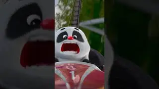 [Bamboo Panda 熊猫班卜❤️] 1st time Roller Coaster Riding 🐼🐻 #shorts #panda #팬더