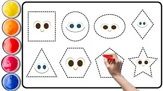 Fun Geometric Shapes Coloring for Kids | Educational Coloring Video
