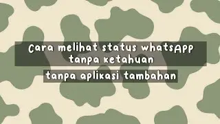 Cara melihat status whatsApp tanpa ketauan🧚‍♀️☁️