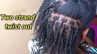 Two strand twist out on long thick 4c hair ,twistout on fuller natural hair, technique for learners 