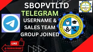 #SBO //   TELEGRAM USERNAME & SALES TEAM NEW GROUP JOIN DETAILS 