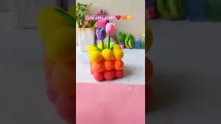 DIY clay flower pot ❤️🧡💛. #art #craft #clay #diy #youtubeshorts