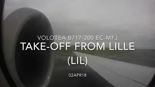 [SPEAKERS ON MAX! - INTENSE ROAR] Volotea Boeing 717 powerful take-off from Lille Lesquin Airport