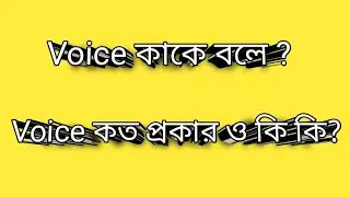 Voice কাকে বলে?|| Voice কত প্রকার ও কি কি ?|| উদাহরণ সহ ||