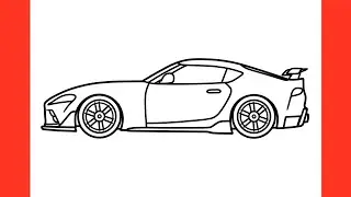 How to draw a TOYOTA SUPRA A90 2019 easy / drawing supra mk5 car