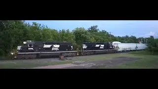 NS P60 W/ SD40-2's 3349 & 3524 pulling 2 Hoppers Newton, NC Railcam 7/6/20 AWESOME!!!