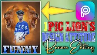 🔥 1 Pic Lion Design Attitude Banner Editing In Picsart Telugu Editing Trending Video Like And Share