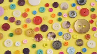 Collection of colourful sewing buttons - Stock Footage