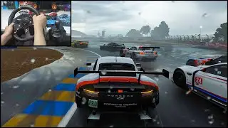 Porsche 911 RSR at Le Mans - Forza Motorsport 7 | Logitech G920 Steering Wheel