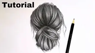 How to Draw Hair in A Bun | Pencil Tutorial Messy Bun
