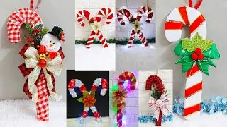 6 Economical Christmas Candy Cane made with simple material |DIY Affordable Christmas craft idea🎄217