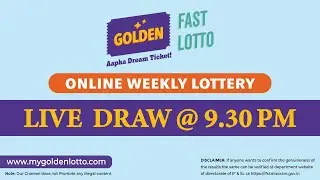 Golden Fast Lotto Mon (Organised & Promoted by Govt. of Mizoram) Live 9:30pm. | 22-09-2025.