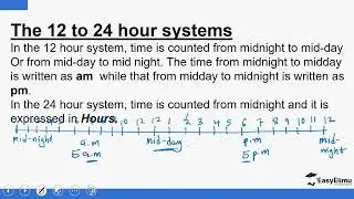 Conversion of 12 to 24 Hour Clock System (Lesson 2 of 6 - Topic Time -No 16 Mathematics Form1 )
