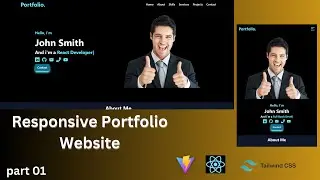 Complete responsive personal portfolio website using react Js and tailwind css | Part 01