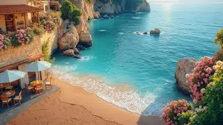 Seaside Restaurant Ambience ☀️ Bossa Nova Jazz Music for Work & Focus 🏖️ Calm Ocean Views Chillout