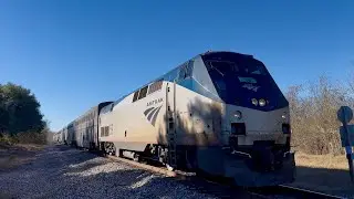 (Phase VII Superliner!) Amtrak P42DC 59 Leads The Texas Eagle 22 Train In Rural South Austin, Texas