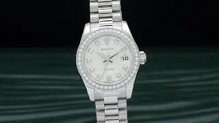 ROLEX Datejust Silver Jubilee Automatic Platinum Ladies Watch Presidential