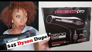 $45 Dyson Dupe| Updated Natural Hair Diffusing Routine | Red Pro 3500 Titanium Dryer| MakeUPbyKiani