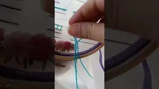 Puntada festón y puntada mosca (fly Stitch) - práctica de bordado